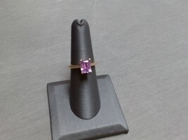 yellow gold ring with possible pink tourmaline stone
